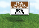 SPORTS REGISTRATION BROWN WHITE FALL Yard Sign with Stand LAWN SIGN