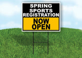 SPORTS REGISTRATION BLACK GOLD SPRING Yard Sign with Stand LAWN SIGN
