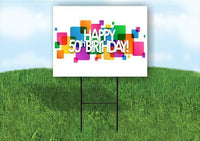 Happy 50th birthday Yard Sign Road with Stand LAWN SIGN