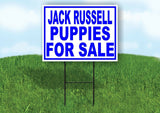 Jack Russell PUPPIES FOR SALE BLUE Yard Sign Road with Stand LAWN SIGN