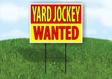 YARD JOCKEY WANTED RED AND YELLOW Yard Sign Road with Stand LAWN SIGN
