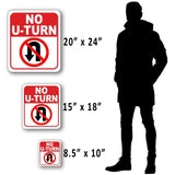 No U-Turn Symbol  metal Aluminum composite outdoor sign long-lasting