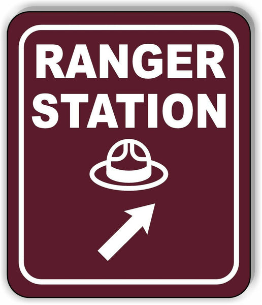 RANGER STATION DIRECTIONAL 45 DEGREES UP RIGHT ARROW Aluminum composite sign