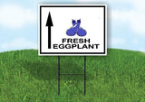 FRESH EGGPLANT STRAIGHT ARROW Yard Sign with Stand LAWN SIGN