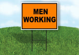 Men Working Construction ORANGE BLACK Yard Sign Road with Stand LAWN SIGN