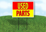 USED PARTS RED YELLOW Plastic Yard Sign ROAD SIGN with Stand
