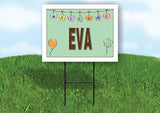 EVA WELCOME BABY GREEN  18 in x 24 in Yard Sign Road Sign with Stand