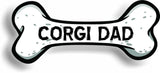 Dog Dad Corgi Bone Car Magnet Bumper Sticker 3"x7"