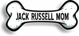 Dog Mom Jack Russell Bone Car Magnet Bumper Sticker 3"x7"
