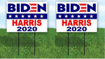 2 Pack BIDEN HARRIS 2020 JOE KAMALA BIDEN POLITICAL Yard Sign ROAD SIGN w stands