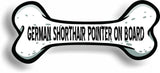 Dog on Board German Shorthair Pointer Bone Car Magnet Bumper Sticker 3"x7"