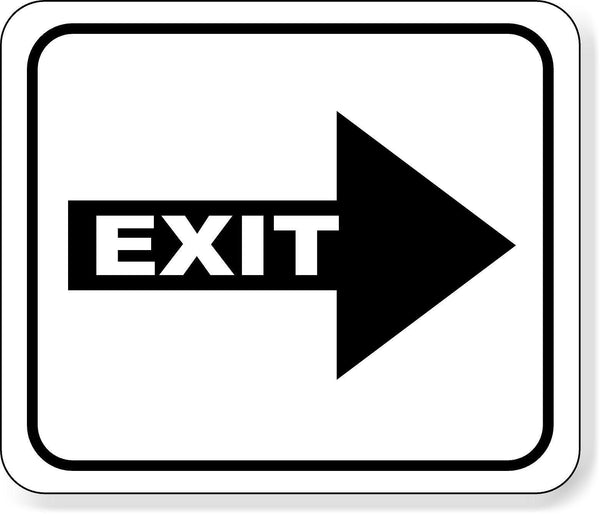 Exit right arrow black Metal Aluminum Composite Sign – Work House signs