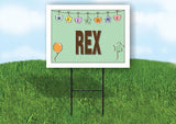 REX WELCOME BABY GREEN  18 in x 24 in Yard Sign Road Sign with Stand