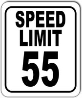 SPEED LIMIT 55 mph Outdoor Metal sign slow warning traffic road street