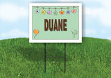 DUANE WELCOME BABY GREEN  18 in x 24 in Yard Sign Road Sign with Stand