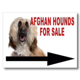 Afghan Hound 2 FOR SALE DOG RIGHT ARROW Yard Sign with Stand LAWN SIGN
