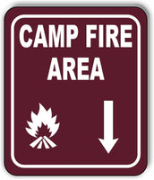 CAMPFIRE AREA DIRECTIONAL ARROW TRAIL 8 Variations Metal Aluminum composite sign