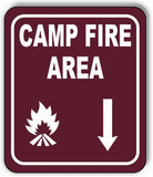 CAMPFIRE AREA DIRECTIONAL ARROW TRAIL 8 Variations Metal Aluminum composite sign