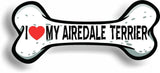 I Love My Airedale Terrier Bone Car Magnet Bumper Sticker dog lover 3"x7"