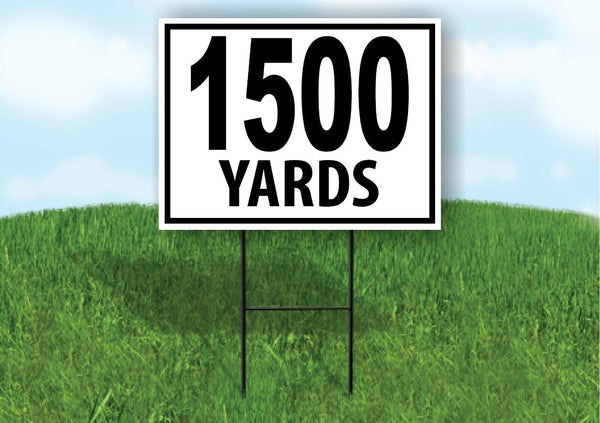 1500 YARDS DISTANCE MARKER TARGET RUNNING Plastic Yard Sign ROAD SIGN with Stand