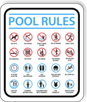 POOL RULES DOS AND DONTS Metal Aluminum composite sign