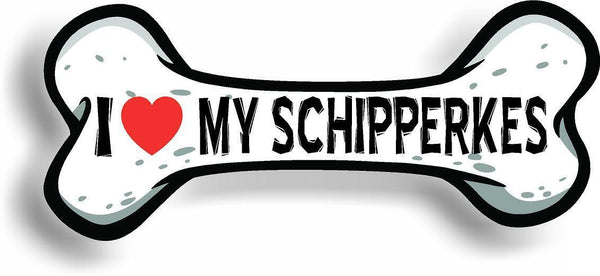 I Love My Schipperkes Car Magnet Bumper Sticker 3"x7"