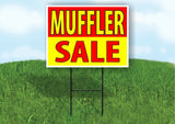 MUFFLER SALE RED YELLOW Plastic Yard Sign ROAD SIGN with Stand