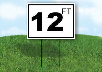 12 ft pool depth BLACK WHITE 18inx24in Yard Road Sign w/ Stand