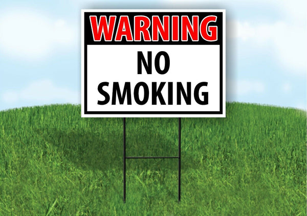 WARNING NO SMOKING RED Plastic Yard Sign ROAD SIGN with Stand