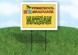 NATHAN PRESCHOOL GRADUATE 18 in x 24 in Yard Sign Road Sign with Stand