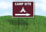 CAMP SITE RIGHT ARROW BROWN Yard Sign Road with Stand LAWN SIGN Single sided