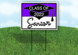 CLASS 2022 SENIOR PURPLE WHITE Yard Sign with Stand LAWN SIGN