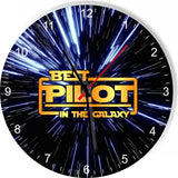 Best Pilot in the Star Galaxy Wars Space Kitchen Living room Wall Clock