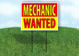 MECHANIC WANTED RED YELLOW Plastic Yard Sign ROAD SIGN with Stand