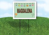 MAGDALENA WELCOME BABY GREEN  18 in x 24 in Yard Sign Road Sign with Stand