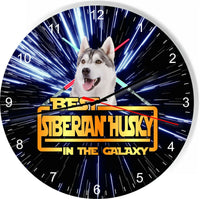 Best Siberian Huskey Dog Galaxy Wars Space Star Kitchen Livingroom Wall Clock