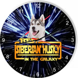 Best Siberian Huskey Dog Galaxy Wars Space Star Kitchen Livingroom Wall Clock