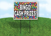 BINGO CASH PRIZES WITH BINGO BALL BACKGROUND Yard Sign Road with Stand LAWN SIGN