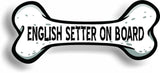 Dog on Board English Setter Bone Car Magnet Bumper Sticker 3"x7"