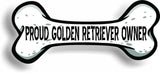 Proud Golden Retriever Owner Bone Car Magnet Bumper Sticker 3"x7"
