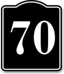 70 Bay Garage Door Plate Field Lane Gate Number BLACK Aluminum Composite Sign