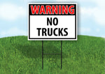 WARNING NO TRUCKS RED Plastic Yard Sign ROAD SIGN with Stand