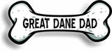 Dog Dad Great Dane Bone Car Magnet Bumper Sticker 3"x7"