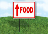FOOD STRAIGHT arrow red Yard Sign with Stand LAWN SIGN