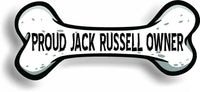 Proud Jack Russell Owner Bone Car Magnet Bumper Sticker 3"x7"
