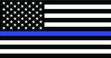 Thin Blue Line American Police Flag Car MAGNET Magnetic Bumper Sticker 4.25" X8"