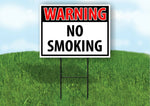 WARNING NO SMOKING RED Plastic Yard Sign ROAD SIGN with Stand