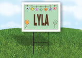 LYLA WELCOME BABY GREEN  18 in x 24 in Yard Sign Road Sign with Stand