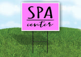 SPA CENTER PINK Plastic Yard Sign ROAD SIGN with Stand