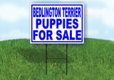 Bedlington Terrier PUPPIES FOR SALE BLUE Yard Sign Road with Stand LAWN SIGN